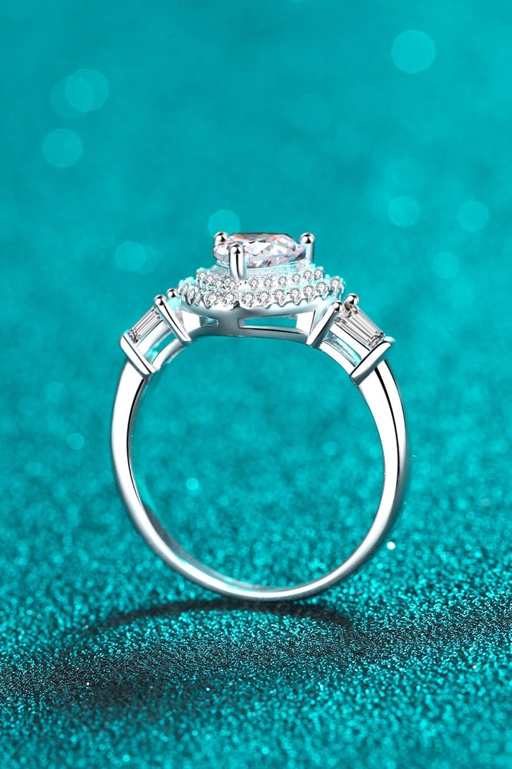 1 carat moissanite heart ring 