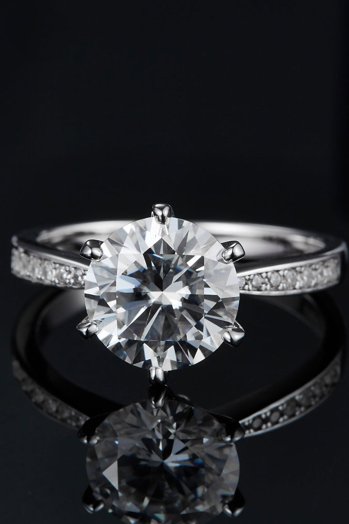 3 Carat Moissanite Ring, Moissanite Side Stone Ring, 3 Carat Engagement Ring, Lab-Created Diamond Alternative, Sparkling Moissanite Jewelry, Affordable Luxury Ring, Elegant Moissanite Design, Brilliant Side Stone Ring, Stunning Moissanite Centerpiece, Timeless Moissanite Engagement Ring.